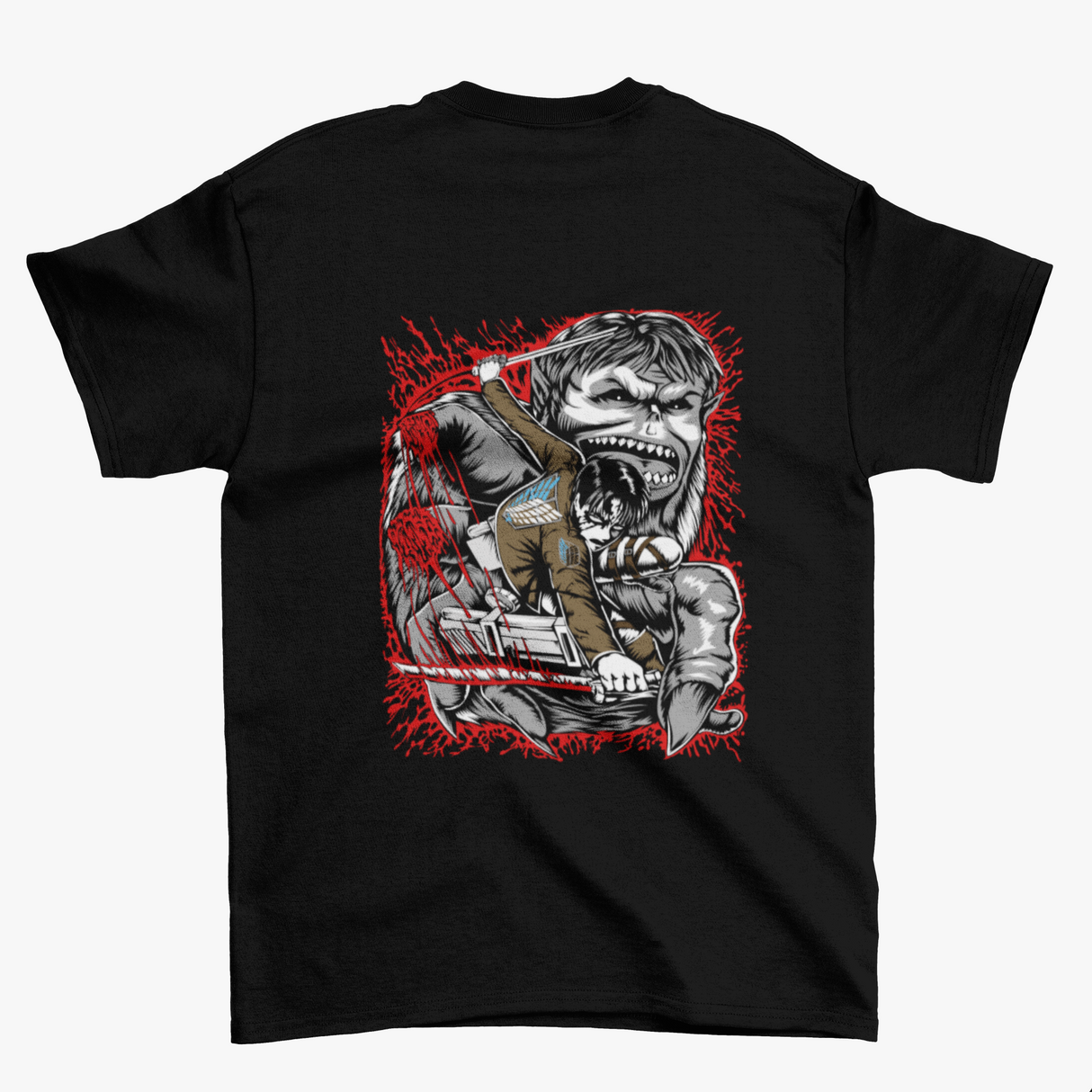 INKI T-shirt AOT-Levi vs Bestia Anime