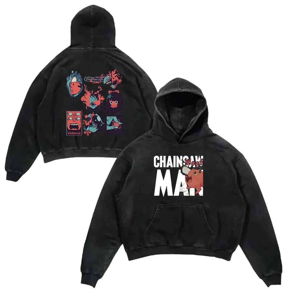 Felpa unisex vintage Chainsaw Man - shuixi4